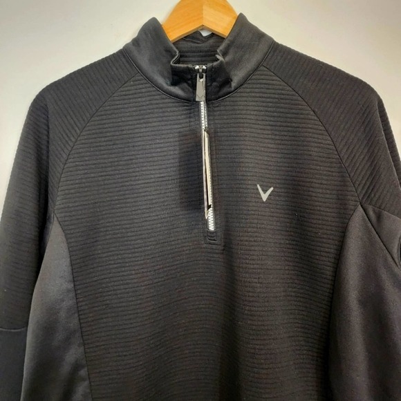 NWT Callaway Rib Tech Opti Dry Quarter Zip Up Pullover Black Size Small - Picture 4 of 11